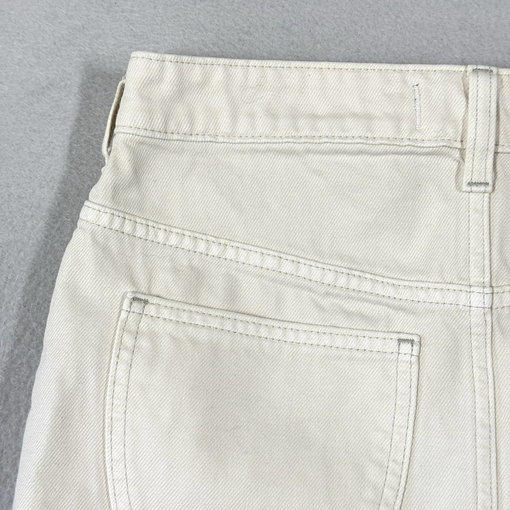 We The Free People Skirt Womens 25 Bailey Fringe Raw Hem Denim Jean Cream Boho - Picture 8 of 12